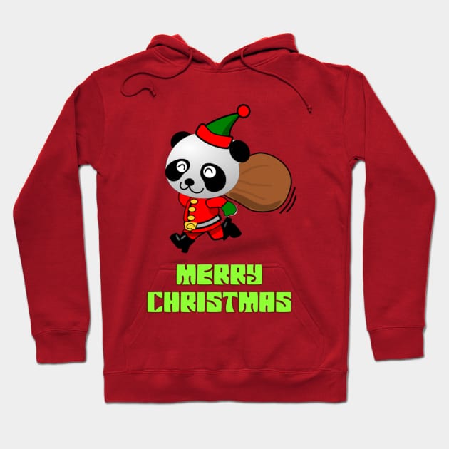 Merry Christmas with cute panda Santa Hoodie by sukhendu.12